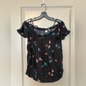 Old Navy Black Floral Blouse